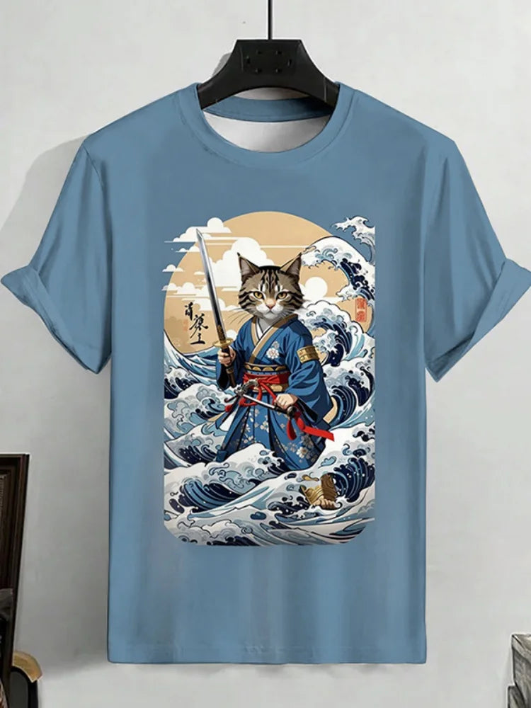 Men’s Japanese Ukiyo-e 3D Print T-Shirt