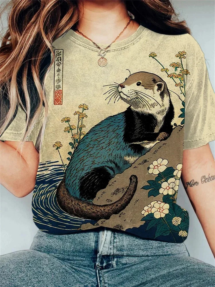 Women's Casual 3D Animal Tee