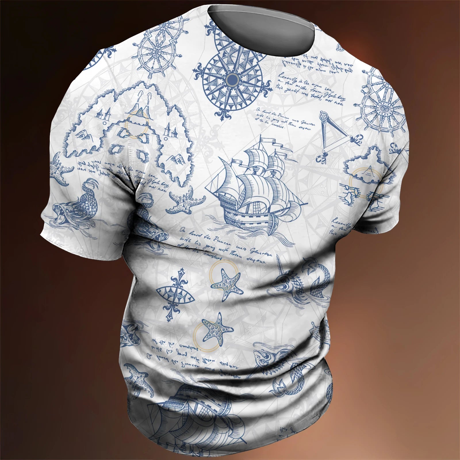 Men’s 3D Nautical Compass T-Shirt