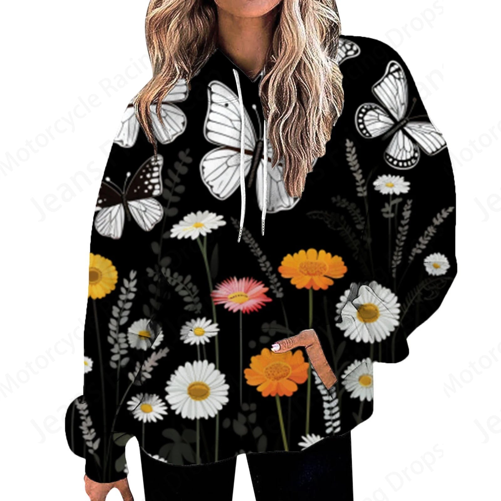 Women’s 3D Floral Butterfly Hoodie