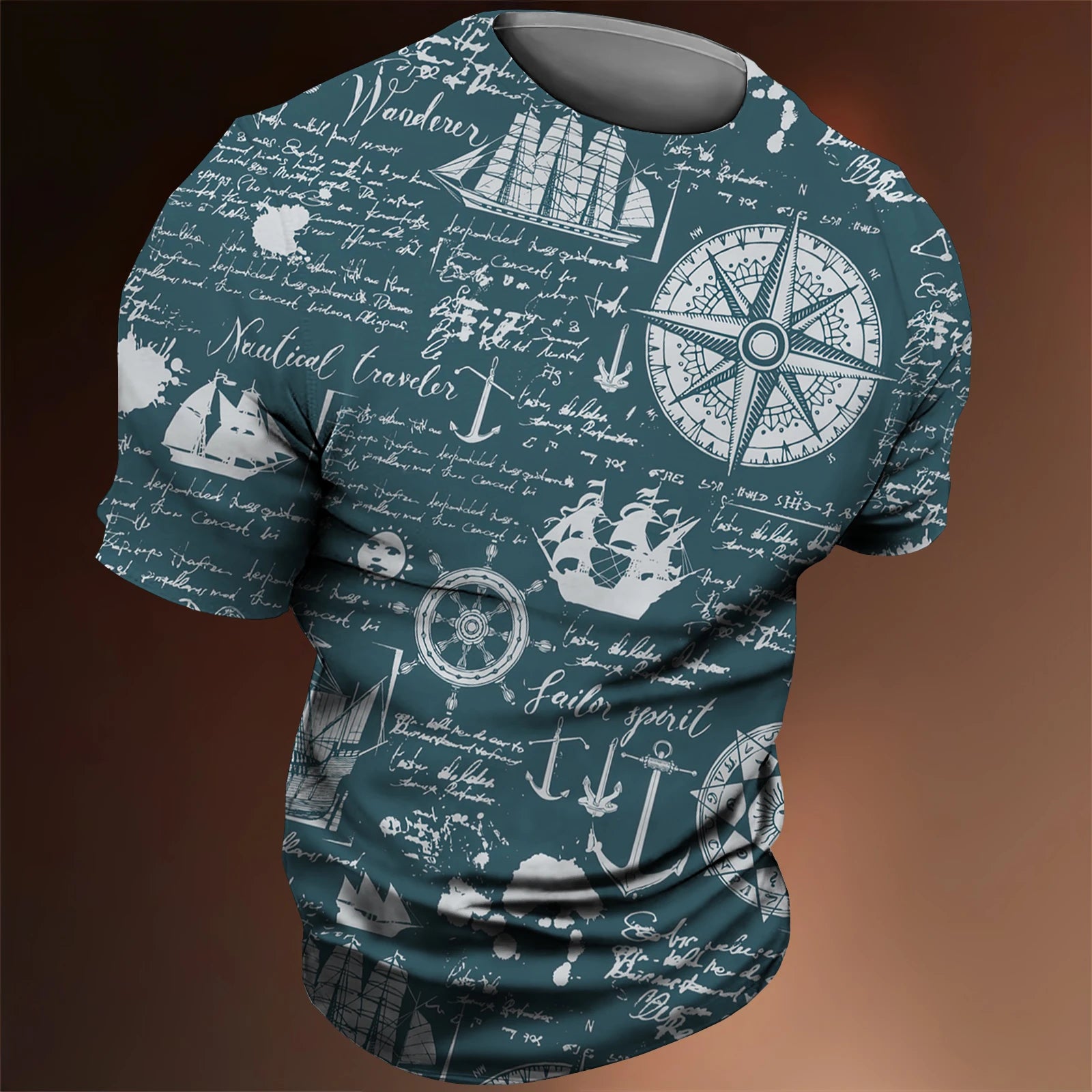 Men’s 3D Nautical Compass T-Shirt