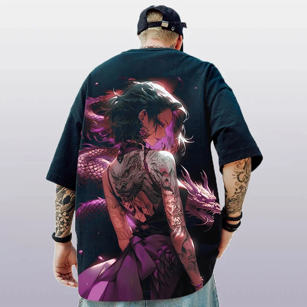 Men’s 3D Anime Print T-Shirt