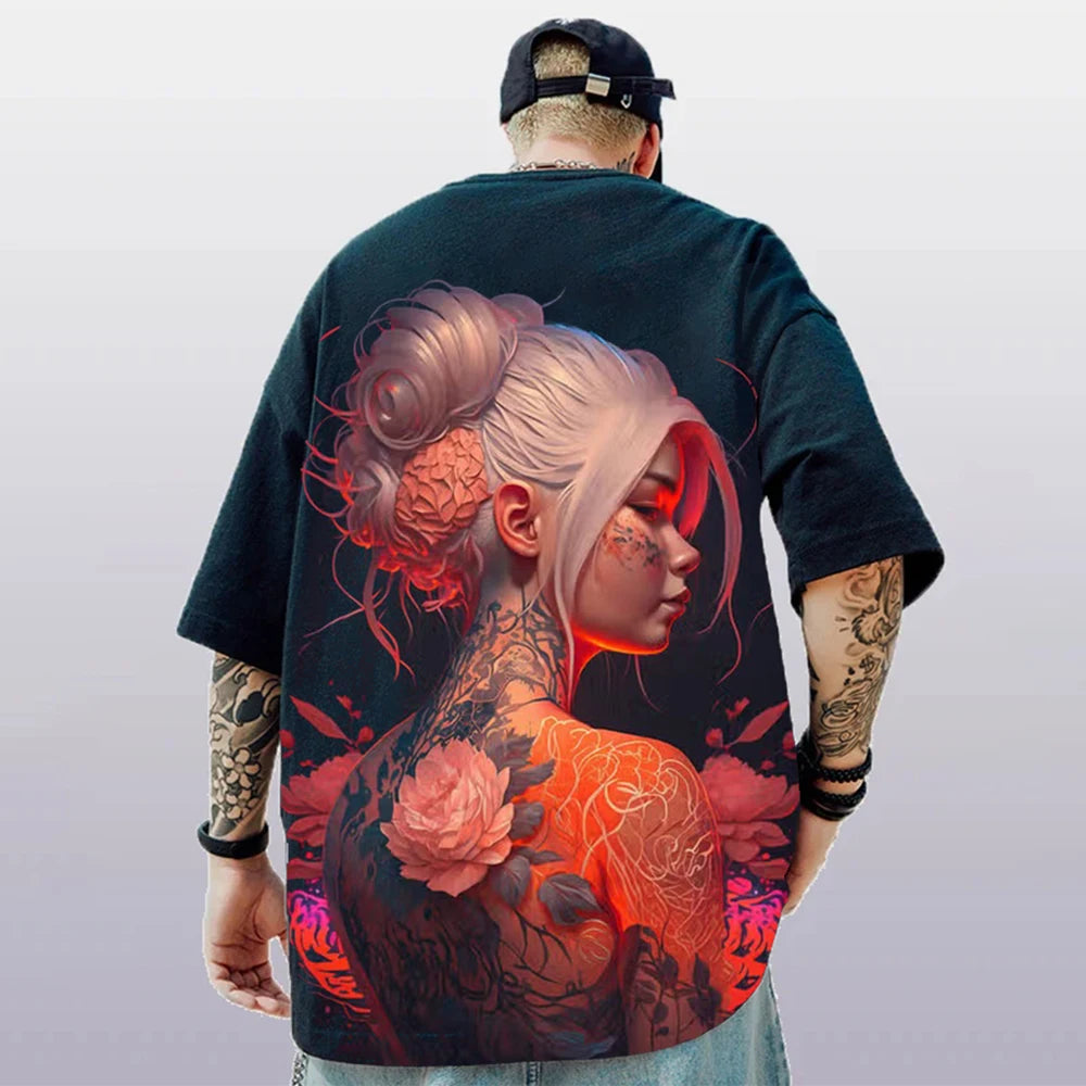 Men’s 3D Anime Print T-Shirt