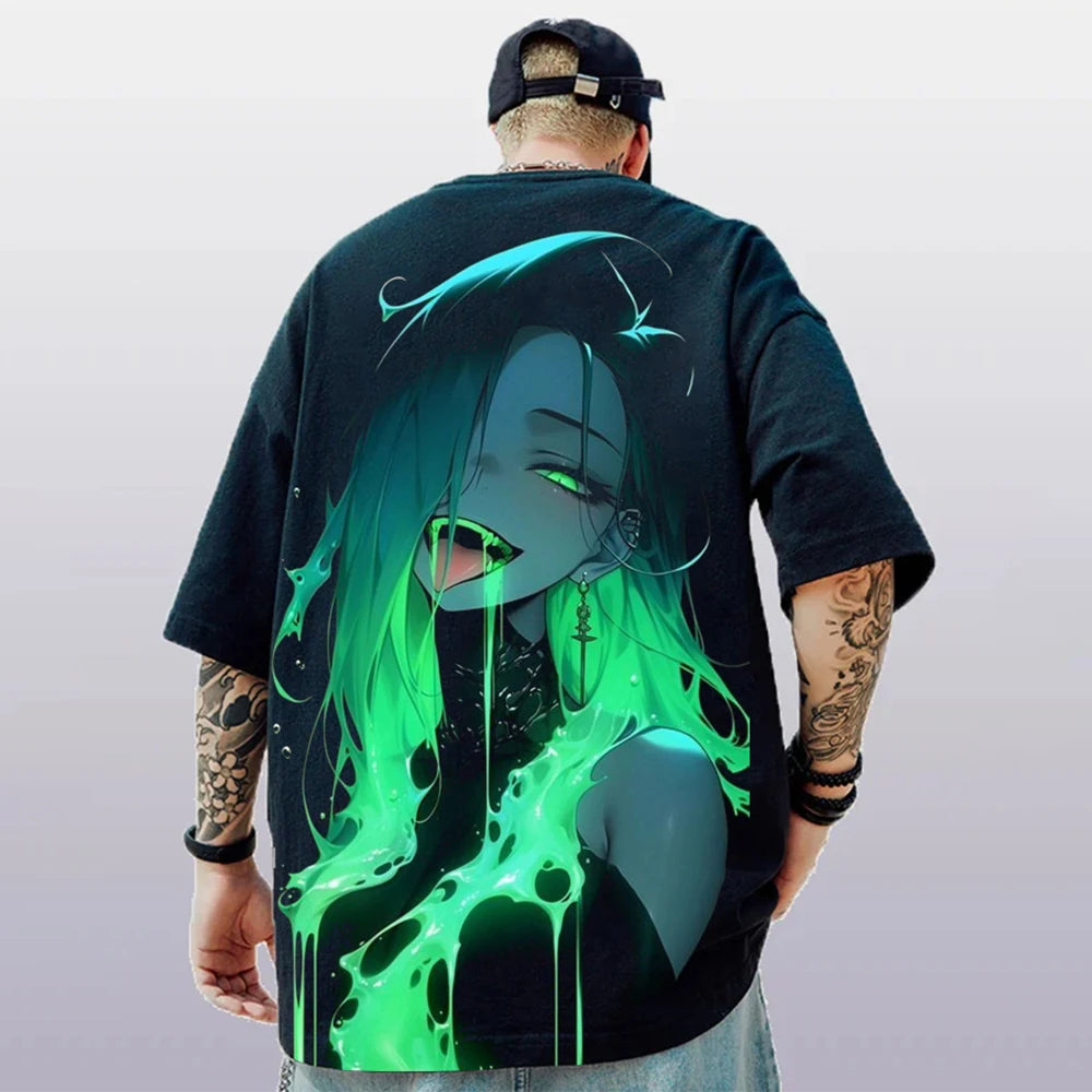 Men’s 3D Anime Print T-Shirt