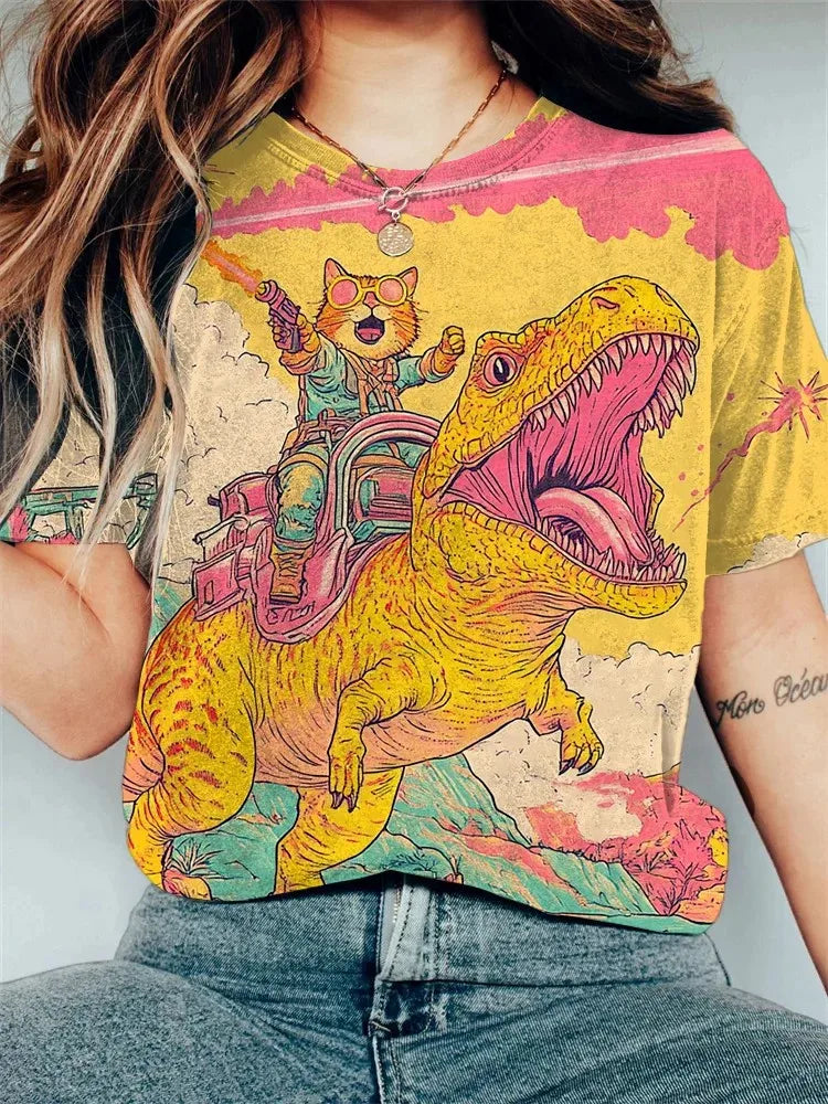 Women's Casual 3D Animal Tee