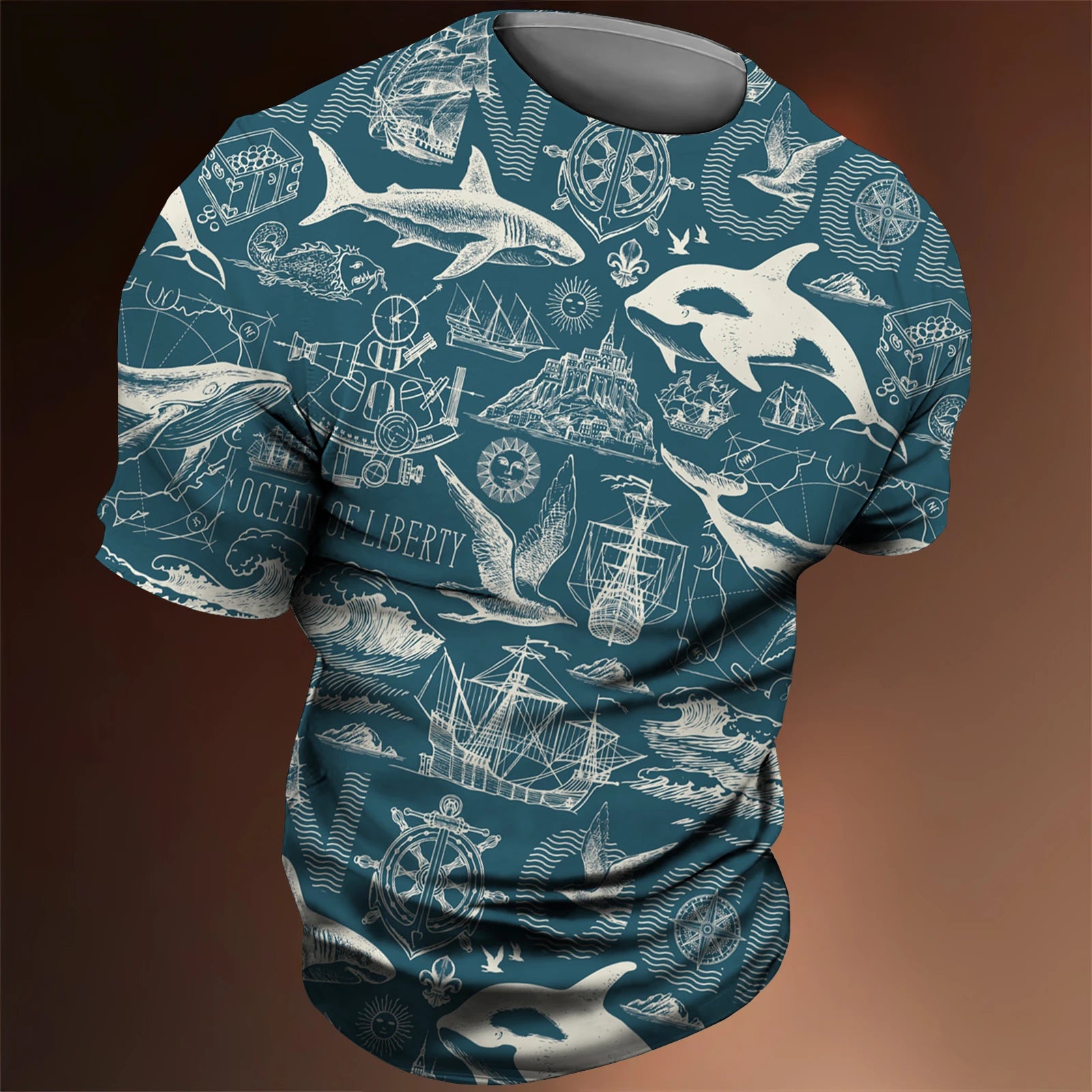 Men’s 3D Nautical Compass T-Shirt