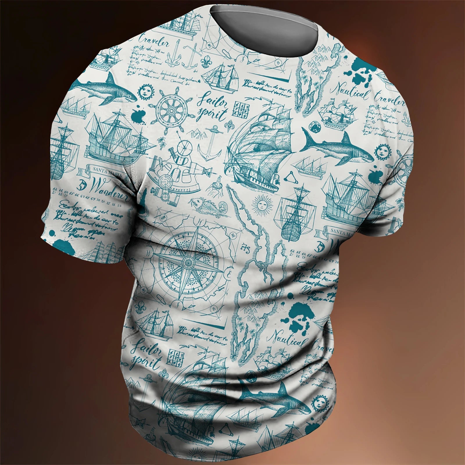Men’s 3D Nautical Compass T-Shirt
