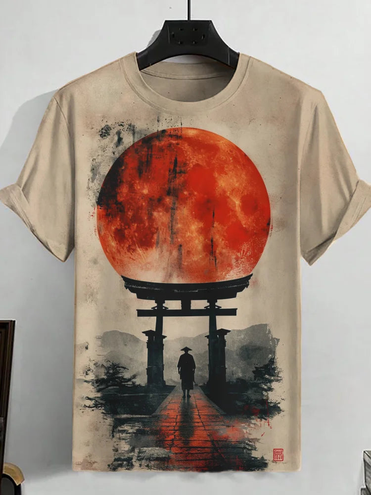 Men’s Japanese Ukiyo-e 3D Print T-Shirt