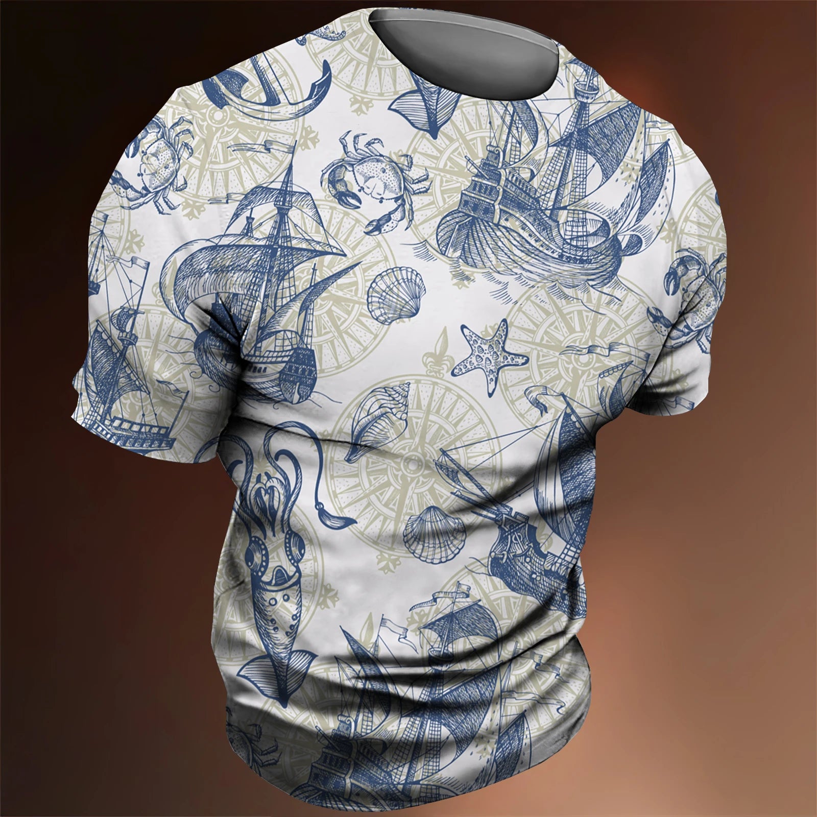 Men’s 3D Nautical Compass T-Shirt